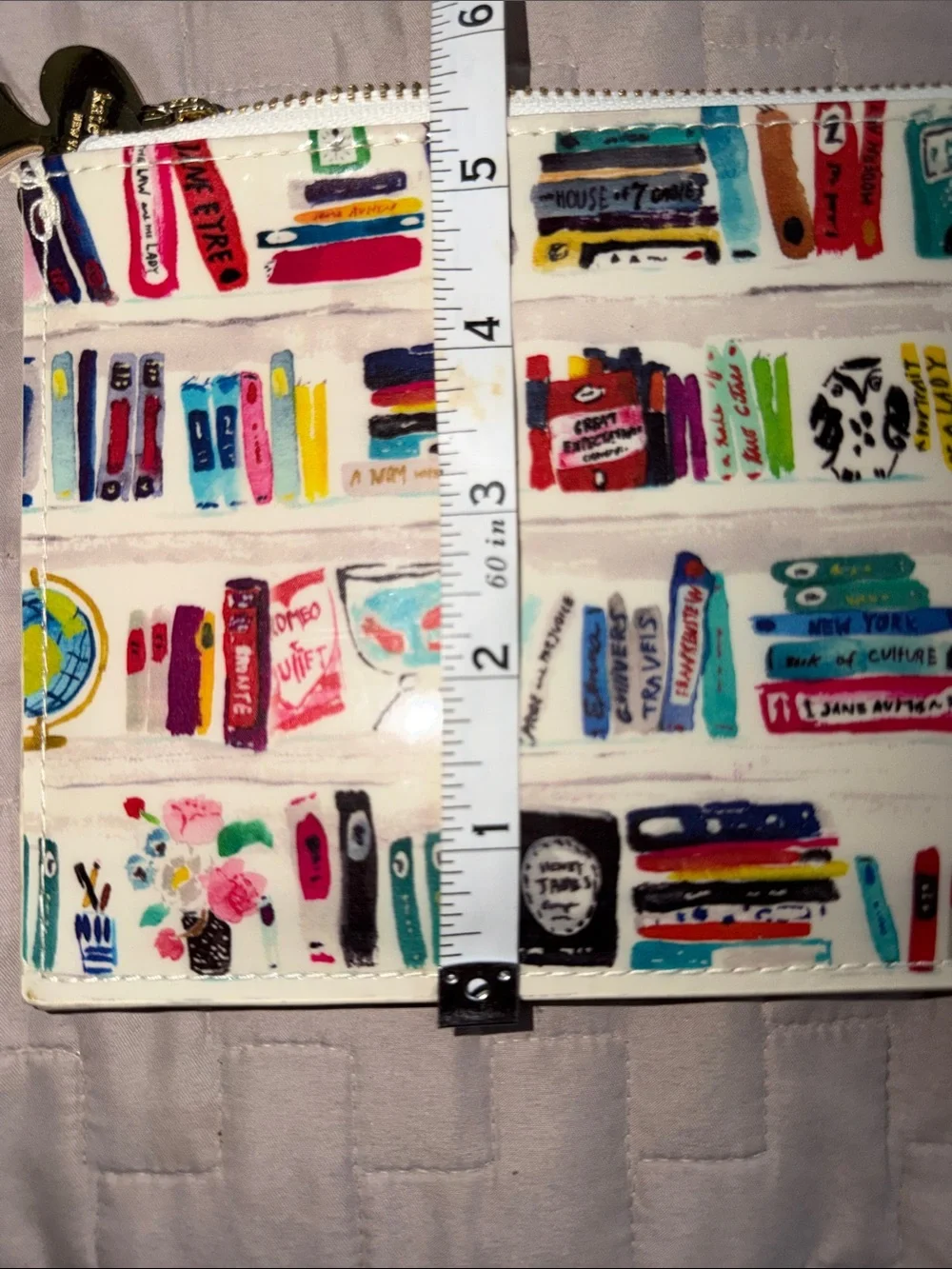 kate spade New York Bella Bookshelf patent leatherette pencil pouch